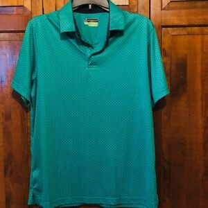 PGA Tour Golf Shirt, Travel, Cruise, Size Medium, Navy & Teal Green